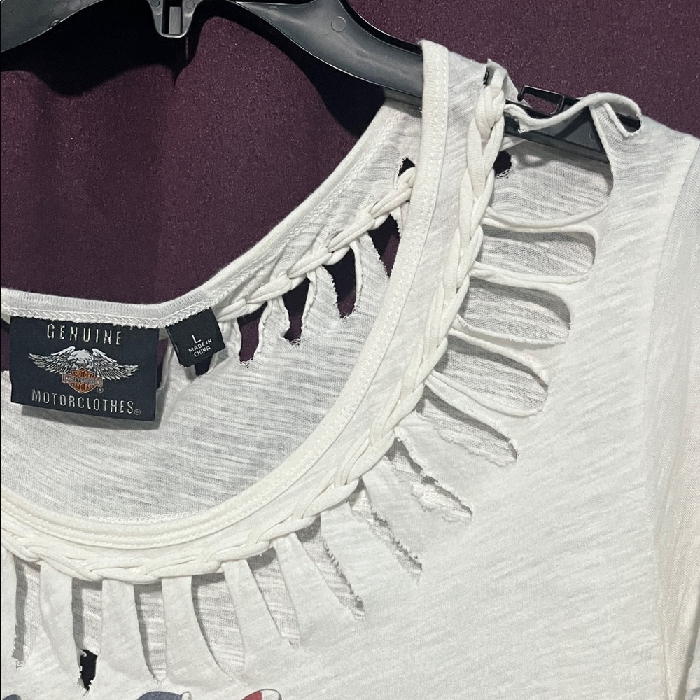 Harley-Davidson Cream Cut-Out Tee - Picture 4 of 5
